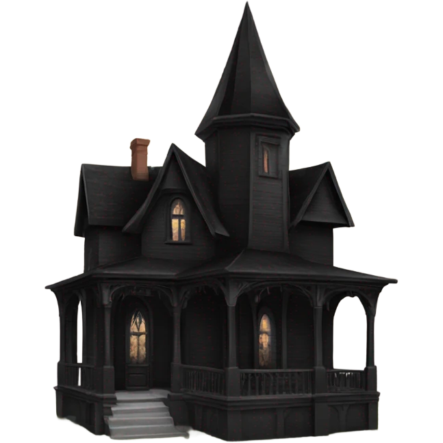 Black gothic house emoji