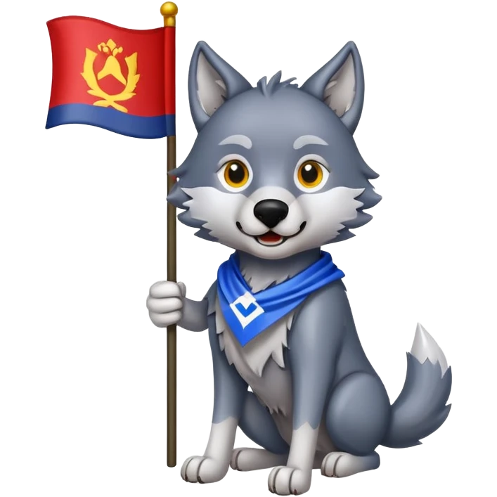 Волк с флагом ичкерии emoji