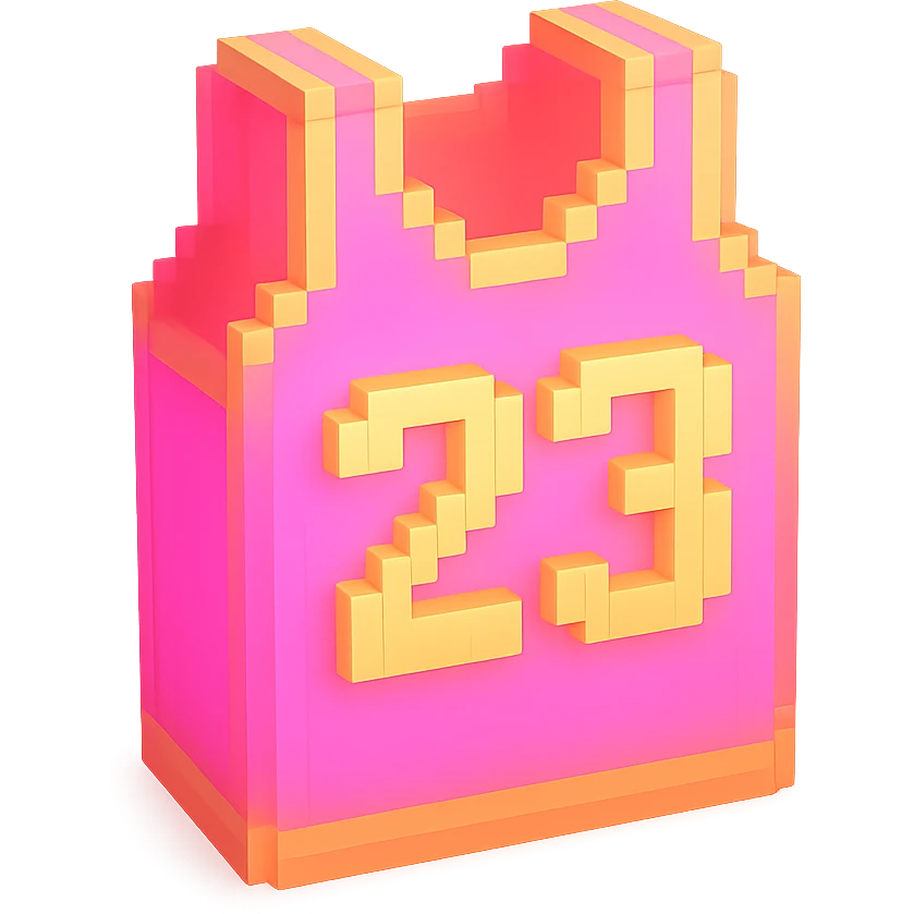 светящейся розовая баскетбольная майка с надписью "23", no background emoji