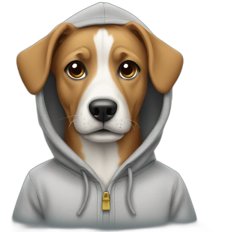Dog wearing in hoodie emoji