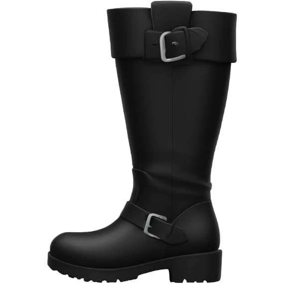 knee high chunky black boots emoji