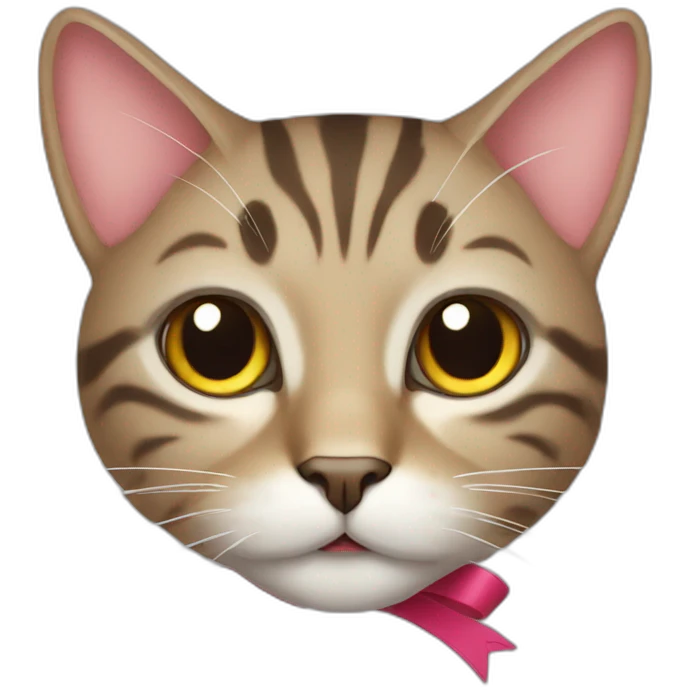 A cat with a ribbon emoji
