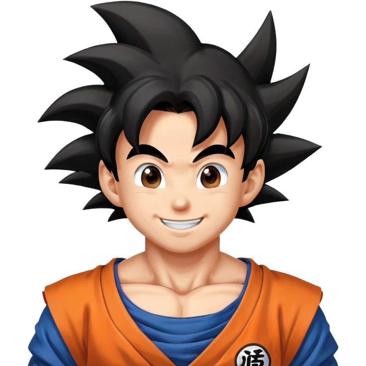 Goku from Dragon Ball celebrating a happy birthday emoji