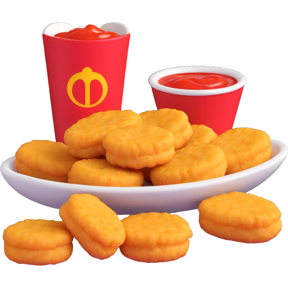 Chicken McNuggets with dipping sauce emoji