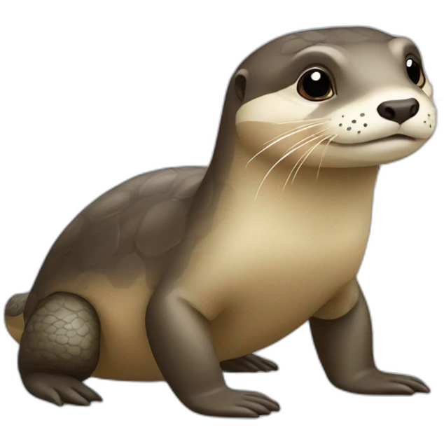 Loutre sur une tortue emoji
