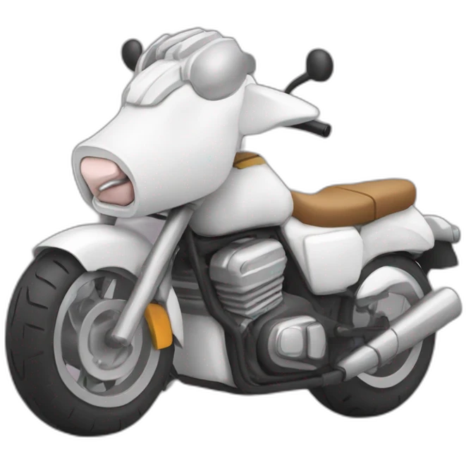 Une chèvre sur une moto emoji