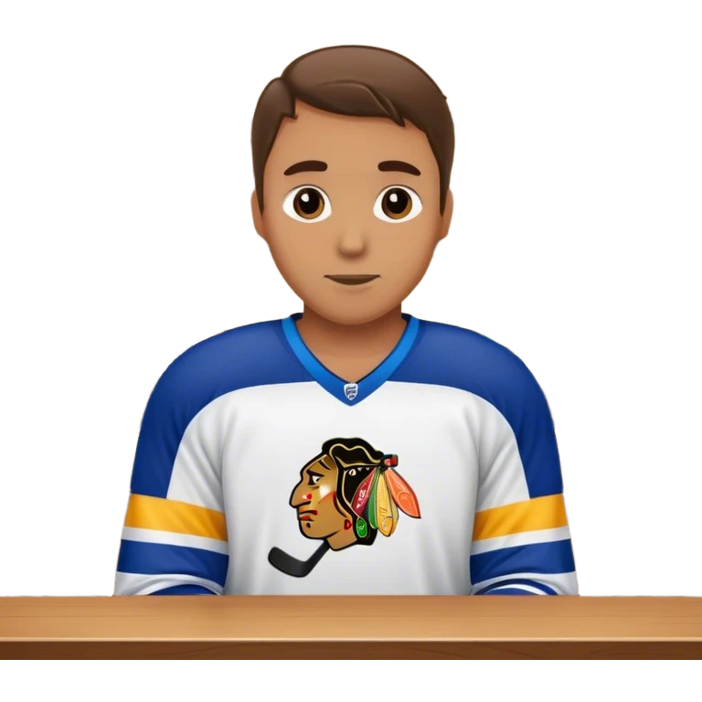 Guy at bar watching a hockey game emoji