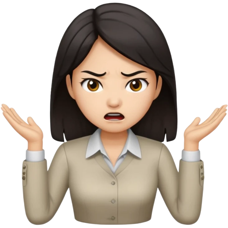 mad asian women office worker emoji
