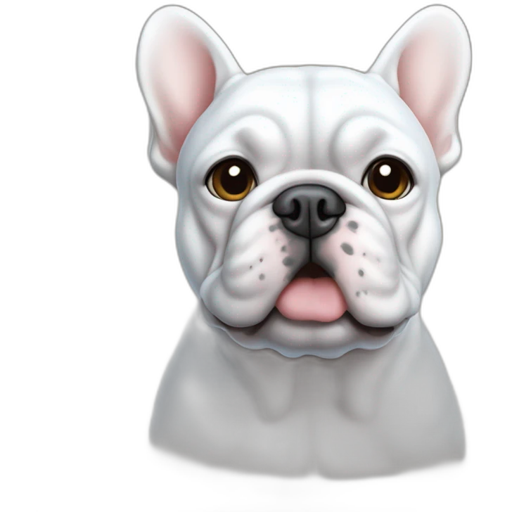 Bouledogue français blanc et bleu emoji