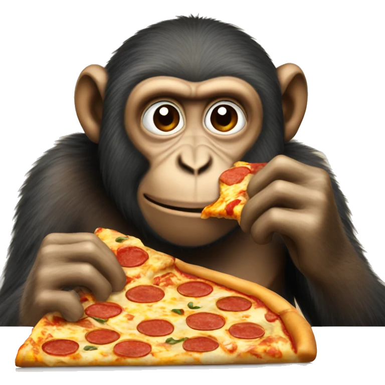 Monkey eating pizza emoji