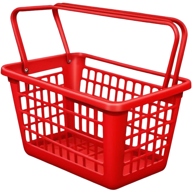 red empty shopping basket emoji
