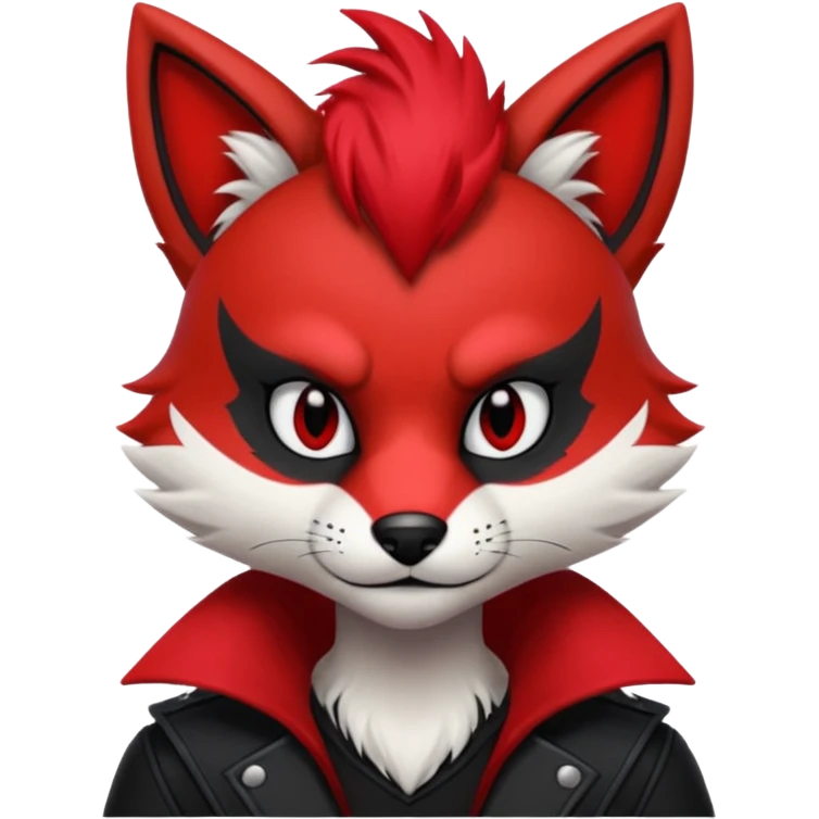 Anthropomorphic Anthro Furry punky gothic black white and red badass cool stylish handsome smexy Animal-furry-fursona  emoji