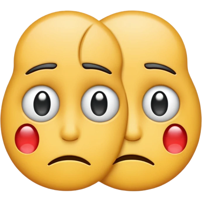 two emojis not happy stuck together emoji