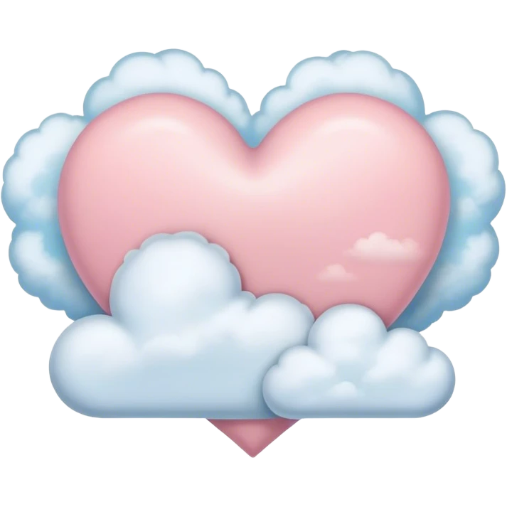 Pastel heart with clouds emoji
