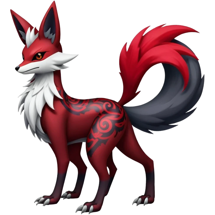 Shiny Exotic Gothic Delphox-Zoroark-Zangoose-hybrid-creature emoji