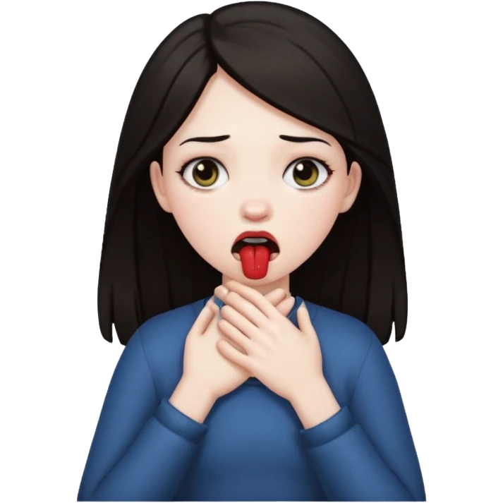 Girl choking herself emoji