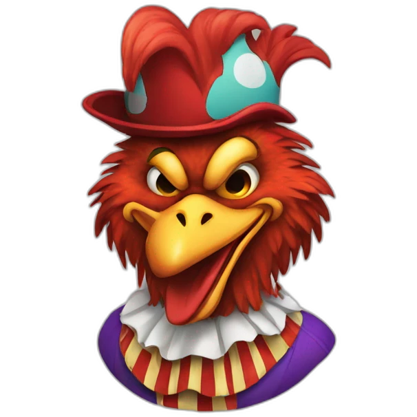 Rooster clown emoji