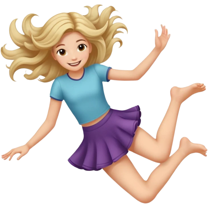 Teenager smiling laying down while twirling her hair in her fingers and kicking her feet around  emoji