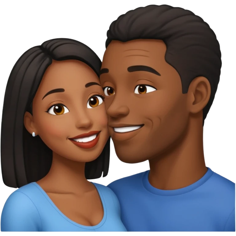 black boyfriend kissing black gril emoji