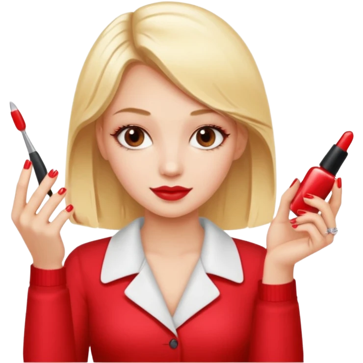Blondie girl making nails emoji