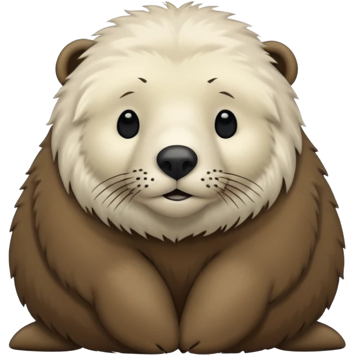 small white seal and big brown bear emoji