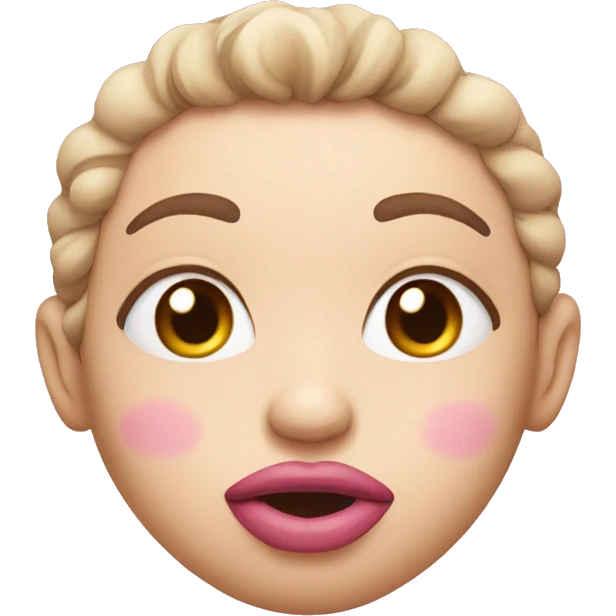 Pink kissy face emoji