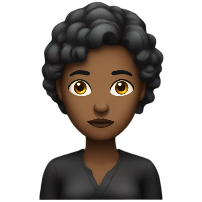 Annoyed dark toned woman emoji