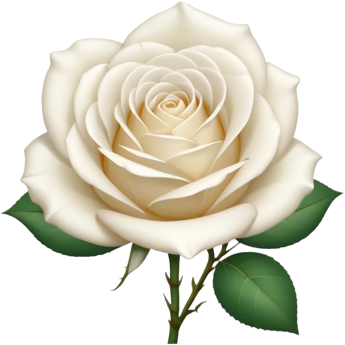 white rose, without green leaves, just flower emoji