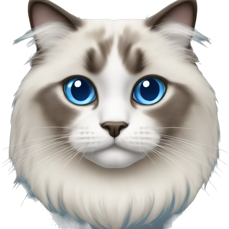 Ragdoll cat with blue eyes emoji