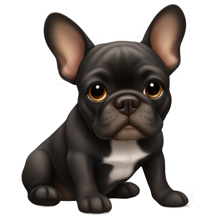 Black and brown french bulldog emoji