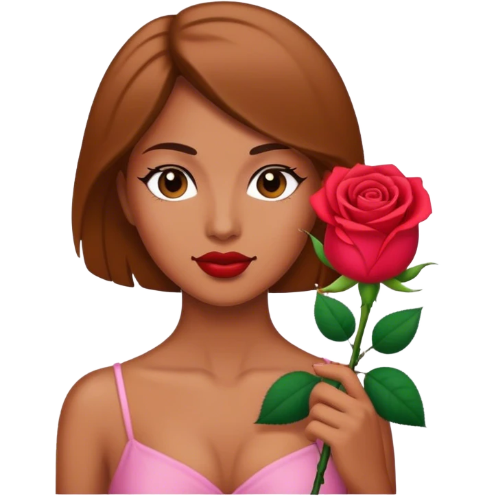 woman with rose emoji