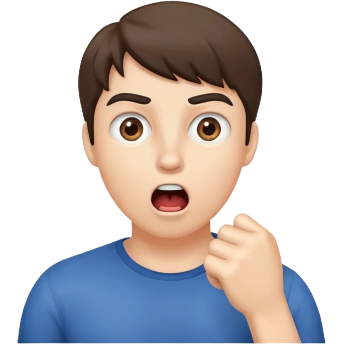 Gasping emoji with fist in front of mouth emoji
