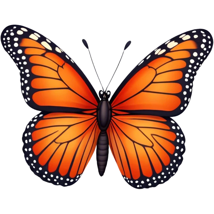 Red monarch butterfly emoji