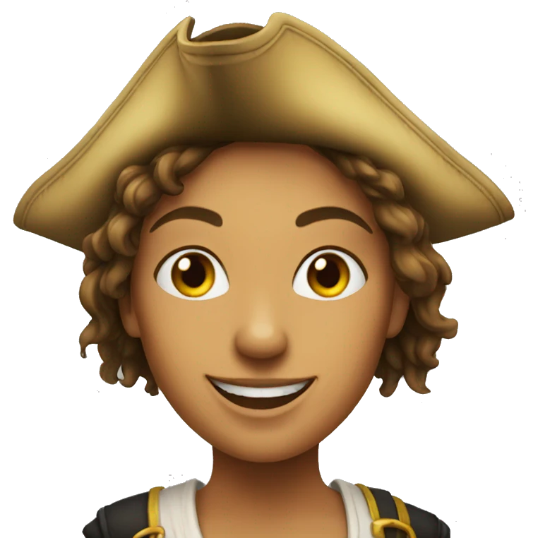 a pirate woman's face happy emoji