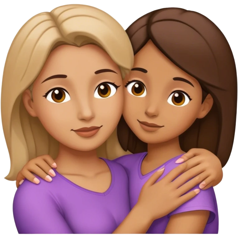 MADRE Y SU HIJA COLOR PIE CANELA ABRAZANDOE emoji