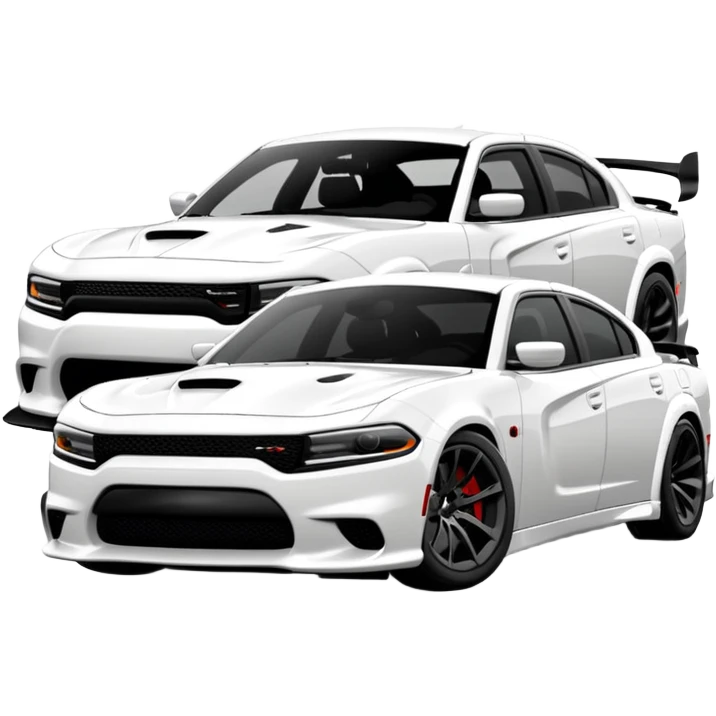 CHARGER DOSH HellCat SRT white and With low suspension body kit 4k, 8k emoji