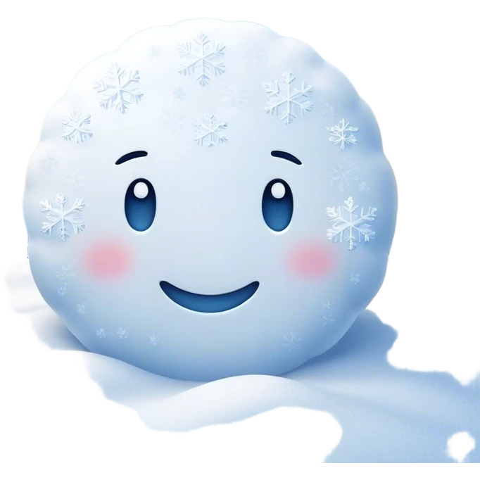 Cinematic Realistic Snow Emoji, Soft and delicate, with fluffy snowflakes drifting gently to the ground. The snow blankets the landscape in a peaceful, serene hush, creating a calm and sparkling atmosphere. Soft glowing outline, capturing the essence of tranquility, winter beauty, and crisp, clean freshness in a scene of falling snow! emoji