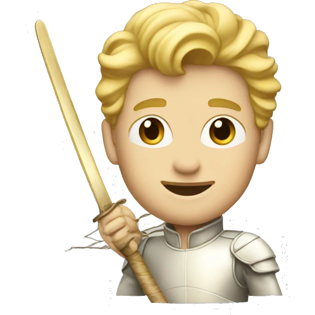 Gold vintage man blonde hair fencing  emoji
