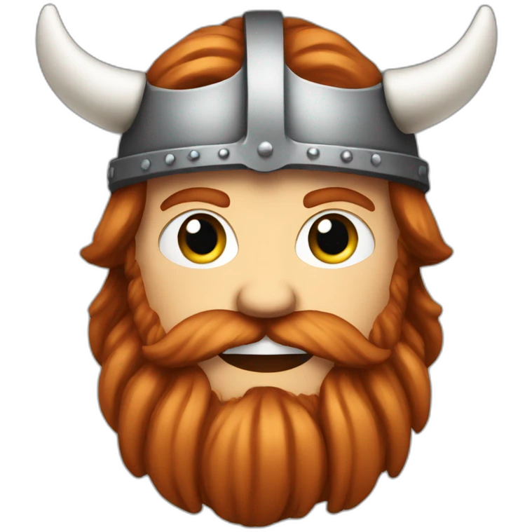 male viking with a reddish beard streaked with white emoji