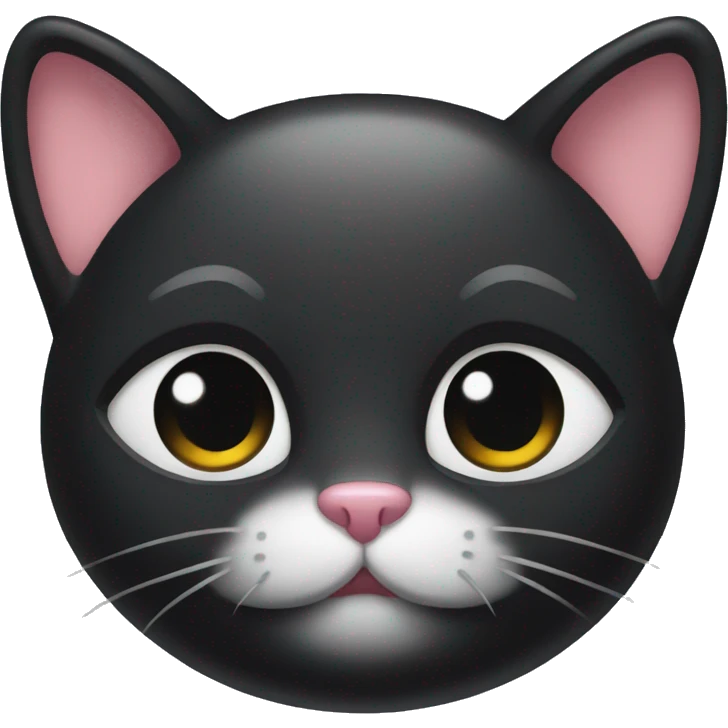 Black kitty face fat emoji