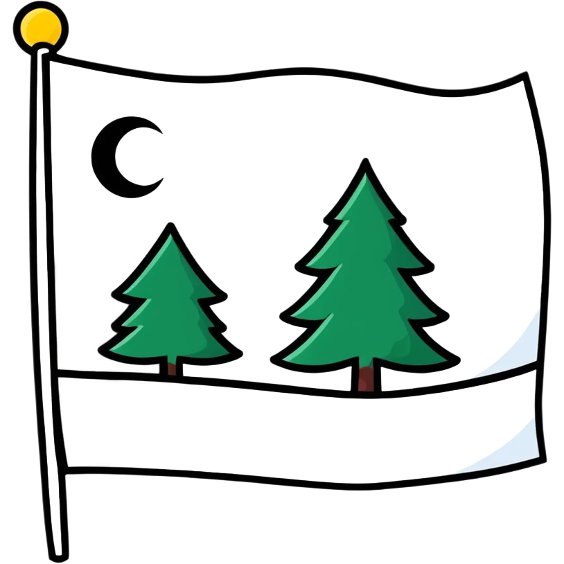 Pine tree on white flag  emoji