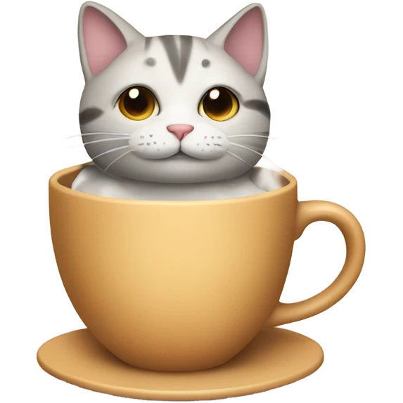 Cat with coffee emoji