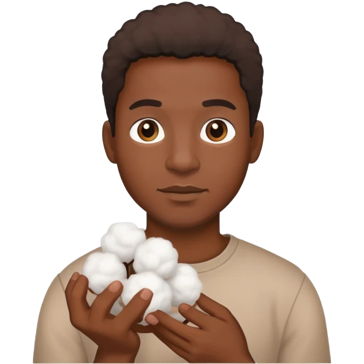 make a black man with cotten in his hand emoji