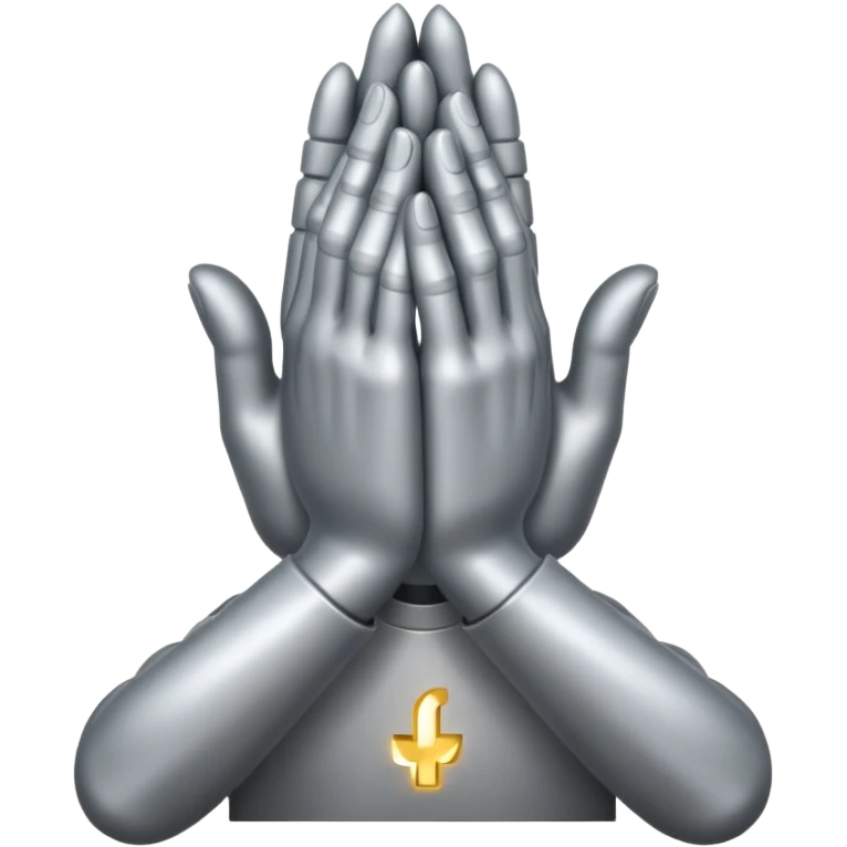 praying metallic hands, no gold emoji