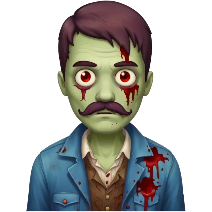 zombie with mustache emoji