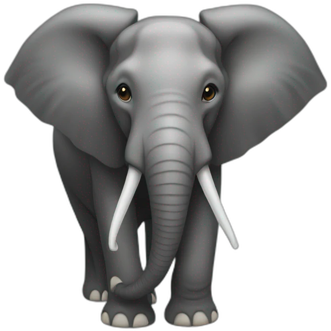 White elephant black tusks emoji