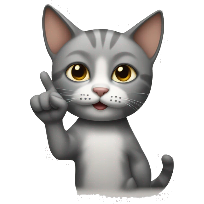 cat with peace fingers emoji
