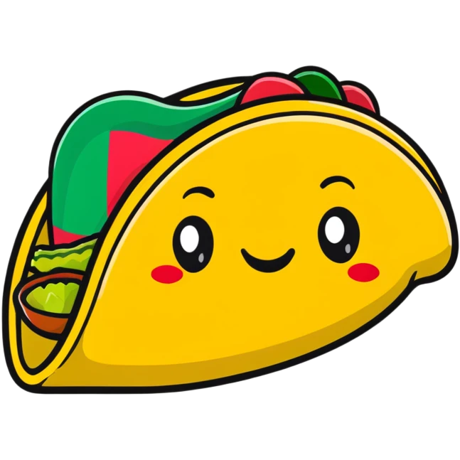 Taco with flag Mexican  emoji