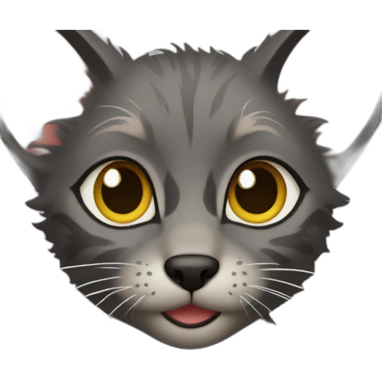 A lykoi cat wolfcat emoji