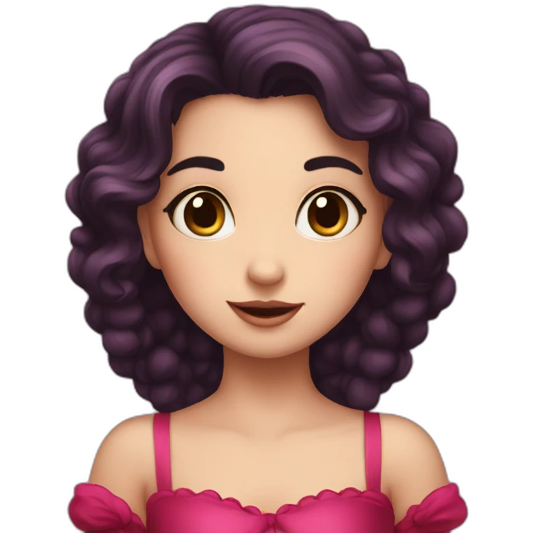 cute raspberry princess with dark hair emoji